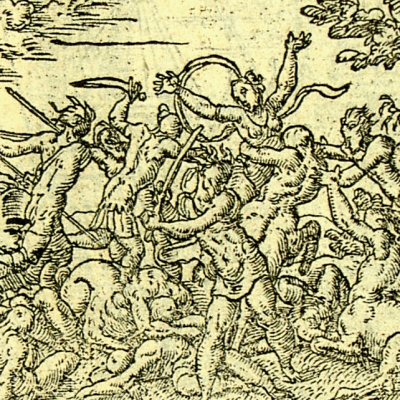 Combat des Centaures et des Lapithes (Métamorphose Lyon 1557) - Bernard Salomon