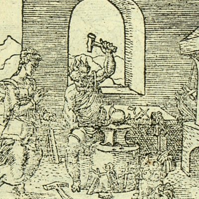 Thétis et Vulcain (Métamorphose Lyon 1557) - Bernard Salomon