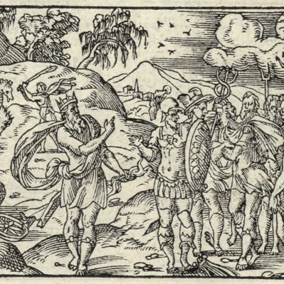 Apollon refuse de conduire le soleil (Métamorphose Lyon 1557) - Bernard Salomon