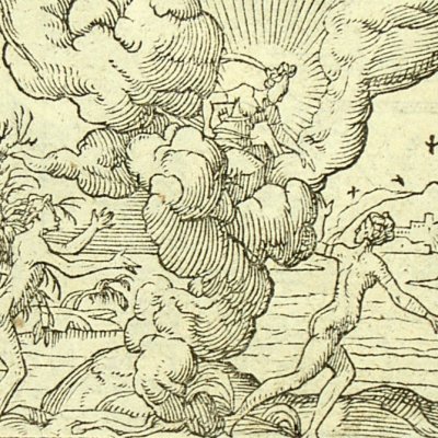 Aréthuse changée en fontaine (Métamorphose Lyon 1557) - Bernard Salomon