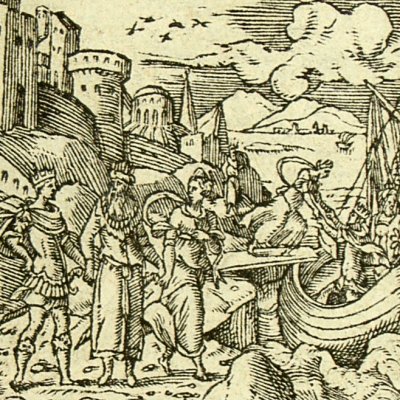 Pandion, Térée et Philomèle (Métamorphose Lyon 1557) - Bernard Salomon