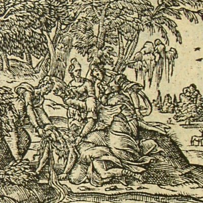 Byblis changée en fontaine (Métamorphose Lyon 1557) - Bernard Salomon