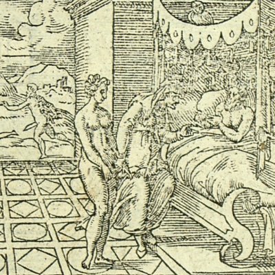 Myrrha avec son père (Métamorphose Lyon 1557) - Bernard Salomon