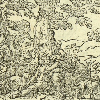 Vénus et Adonis (Métamorphose Lyon 1557) - Bernard Salomon