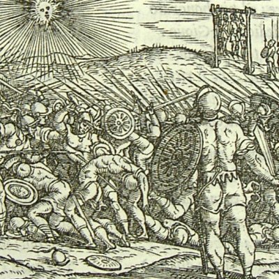 Josué arrêtant le soleil / Persée (L. Dolce Trasformationi Venise 1553)