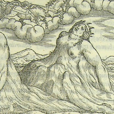 Hémus et Rhodope changés en montagnes (L. Dolce Trasformationi Venise 1553)