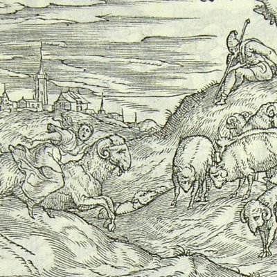 Neptune en bélier enlève la fille de Bisalte (L Dolce Trasf Venise 1553)