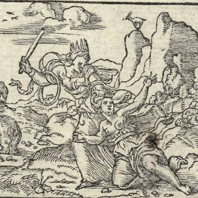 Junon battant Callisto (Métamorphose Lyon 1557) - Bernard Salomon