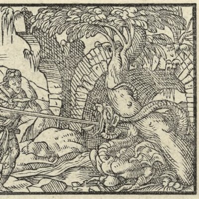 Cadmos tue le dragon (Métamorphose Lyon 1557) - Bernard Salomon