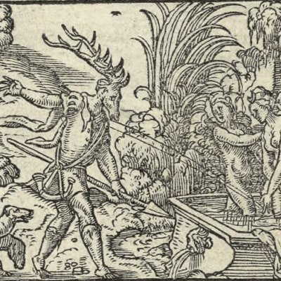 Actéon changé en cerf (Métamorphose Lyon 1557) - Bernard Salomon