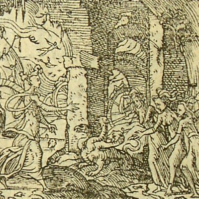 Junon et les  Furies (Métamorphose Lyon 1557) - Bernard Salomon