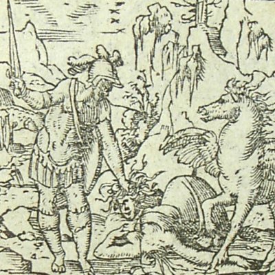 Persée, Méduse et Pégase (Métamorphose Lyon 1557) - Bernard Salomon