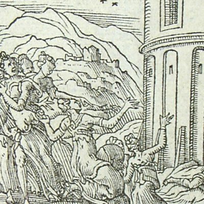 Pyrénée et les Muses (Métamorphose Lyon 1557) - Bernard Salomon