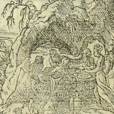 Périmèle fille d’Hippodamas changée en île (Métamorphose Lyon 1557) - B. Salomon