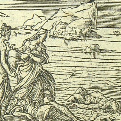 Le cadavre de Polydore (Métamorphose Lyon 1557) - Bernard Salomon