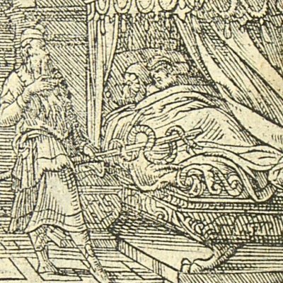 Esculape chez le Romain (Métamorphose Lyon 1557) - Bernard Salomon