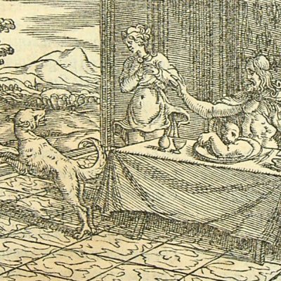 Lycaon changé en loup (L. Dolce Trasformationi 1553)