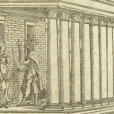 Mercure parle d’Hersé à Aglaure (L. Dolce Trasformationi Venise 1553)