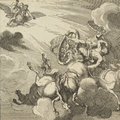 La chute de Phaéton (Métamorphoses en rondeaux, Mabre-Cramoisy 1676) - Le Clerc