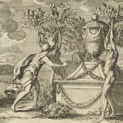 Cygnus & les Héliades pleurent Phaéthon (Métamorphoses en rondeaux, Mabre-Cramoisy 1676) - Le Clerc
