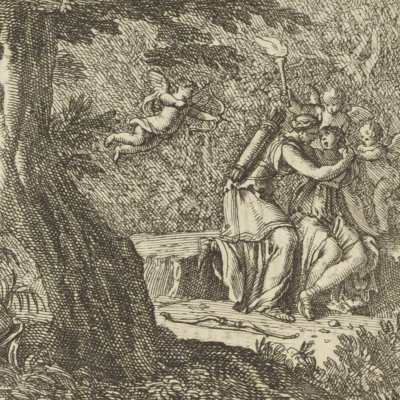 Jupiter trompe Callisto (Métamorphoses en rondeaux, Mabre-Cramoisy 1676)