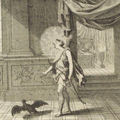 Le Corbeau trahit Coronis (Métamorphoses en rondeaux, Mabre-Cramoisy 1676) - Le Clerc