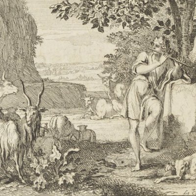 Apollon garde les bêtes d’Admète (Métamorphoses en rondeaux, Mabre-Cramoisy 1676) - Le Clerc