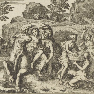 L'Enlèvement d'Europe (Métamorphoses en rondeaux Mabre-Cramoisy 1676) - Chauveau