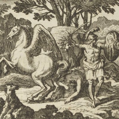 La naissance de Pégase (Métamorphoses en rondeaux, Mabre-Cramoisy 1676) - Chauveau