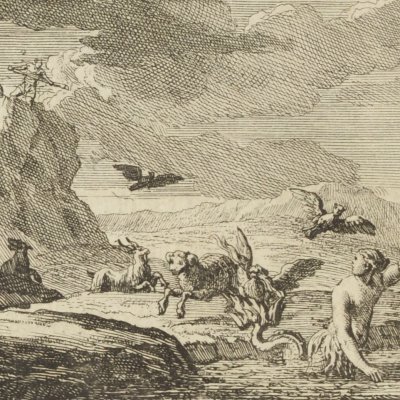 La fuite des géants en Égypte (Métamorphoses en rondeaux, Mabre-Cramoisy 1676)