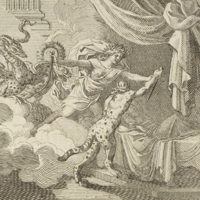 Lyncus changé en lynx (Métamorphoses en rondeaux, Mabre-Cramoisy 1676) - Le Clerc