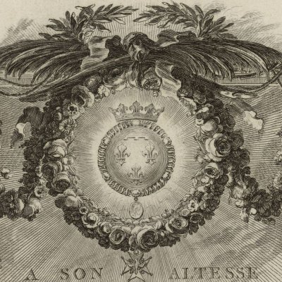 Gravure de dédicace (Métamorphoses Banier 1767) - Choffard