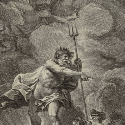Neptune calme les flots (Métamorphoses Banier 1767, l.1) - Eisen
