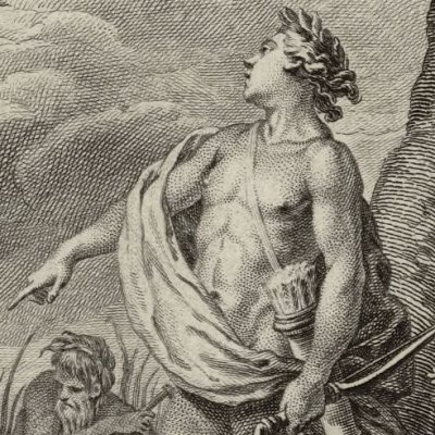 Apollo kills the serpent Python (Métamorphoses Banier 1767) - Gravelot