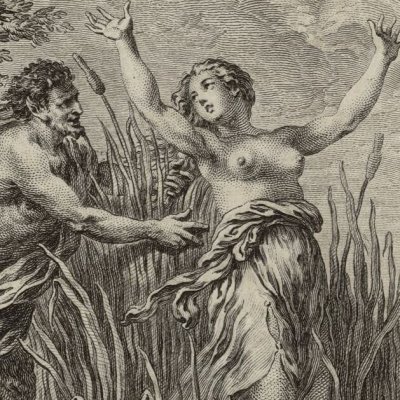 Pan et Syrinx (Métamorphoses Banier 1767, l.1) - Gravelot