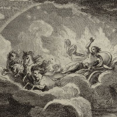 Le char du soleil (Métamorphoses Banier 1767, l.2, vignette liminaire) - Choffard