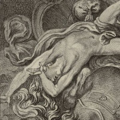 Jupiter foudroie Phaéton (Métamorphoses Banier 1767, l.2) - Eisen