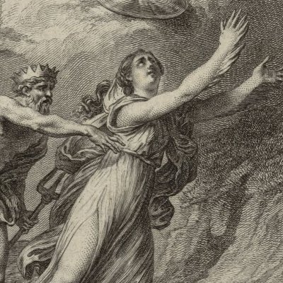 Coronis poursuivie par Neptune (Métamorphoses Banier 1767, l.2) - Moreau