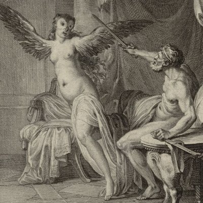 Nyctimène punie de son amour pour son père (Métamorphoses Banier 1767, l.2) - Moreau
