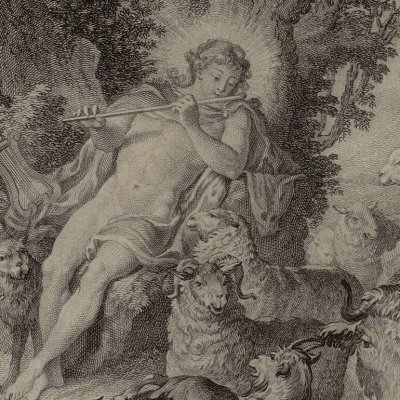 Apollon gardant les troupeaux d’Admète (Métamorphoses Banier 1767, l.2) - Eisen
