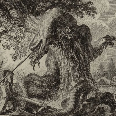 Le serpent de Cadmus (Métamorphoses Banier 1767, l.3, vignette liminaire) - Choffard