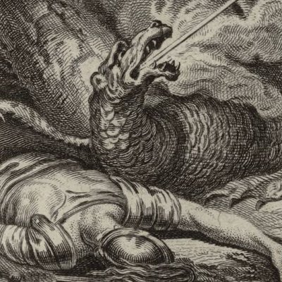 Cadmus tue le dragon (Métamorphoses Banier 1767, l.3) - Monnet