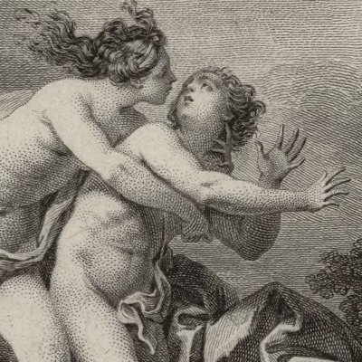Salmacis et Hermaphrodite (Métamorphoses Banier 1768, l.4) - Monnet