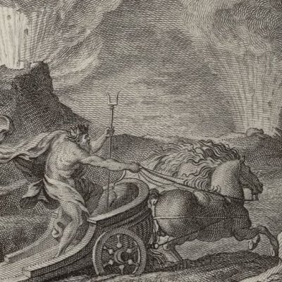 Vénus demande à Amour de tirer une flèche sur Pluton (Métamorphoses Banier 1768, l.5) - Eisen