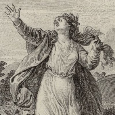 Cérès apprend d’Aréthuse l’enlèvement de Proserpine (Métamorphoses Banier 1768, l.5) - Moreau
