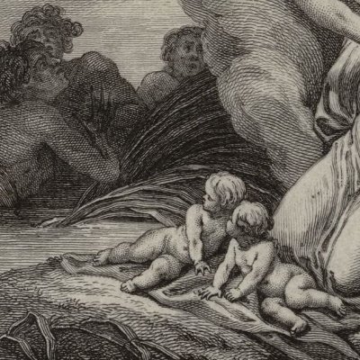 Latone insultée prie Jupiter de la venger (Métamorphoses Banier 1768, l.6) - Monnet