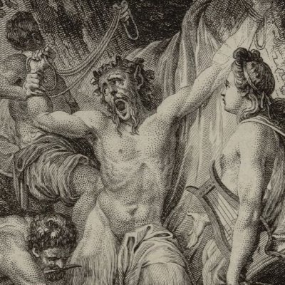 Apollon fait écorcher vif Marsyas (Métamorphoses Banier 1768, l.6) - Moreau