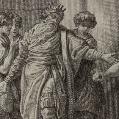 Éaque refuse à Minos du secours contre Athènes (Métamorphoses Banier 1768, l.7) - Monnet