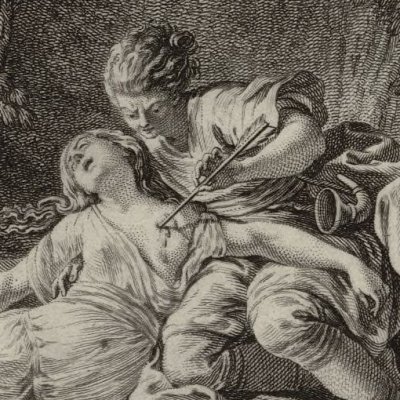 Céphale tue Procris par mégarde (Métamorphoses Banier 1768, l.7) - Monnet