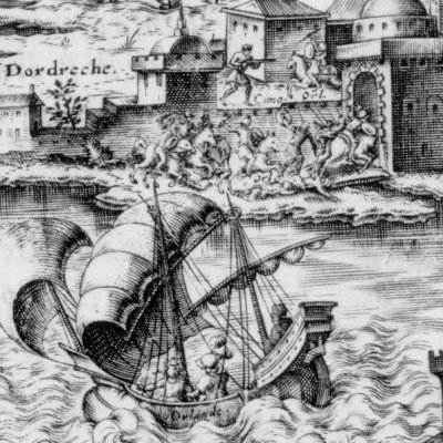 Roland cherchant Angélique sauve Birène (Roland furieux, 1584, ch9) - G. Porro